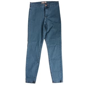 Denim Co@Primark Blue Straight Leg Stretchy Jeggings Back Pockets Women's Sz 8